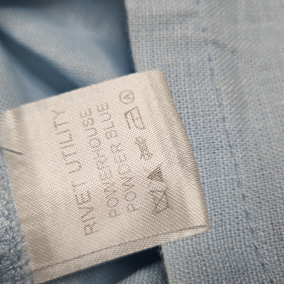 Rivet Utility Linen Jumpsuit Light Blue Size Medium - Picture 9 of 11